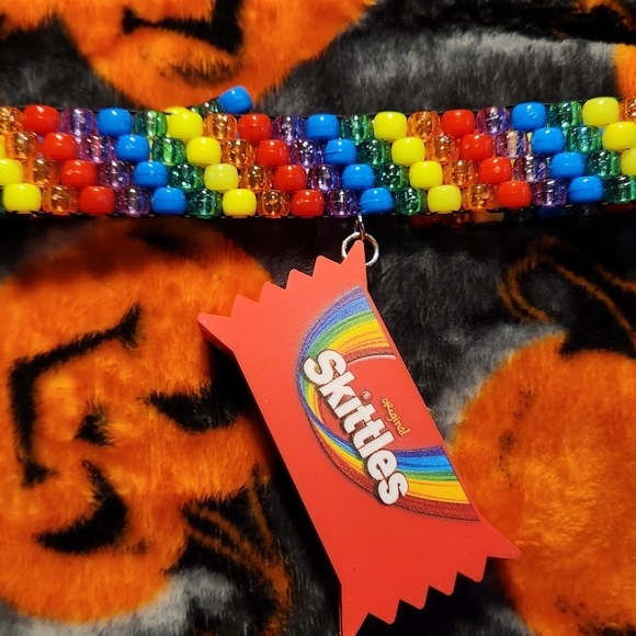 ✨️🍭🌈Skittles candy choker/chapstick holder🌈🍭✨️ - Picture 2 of 4